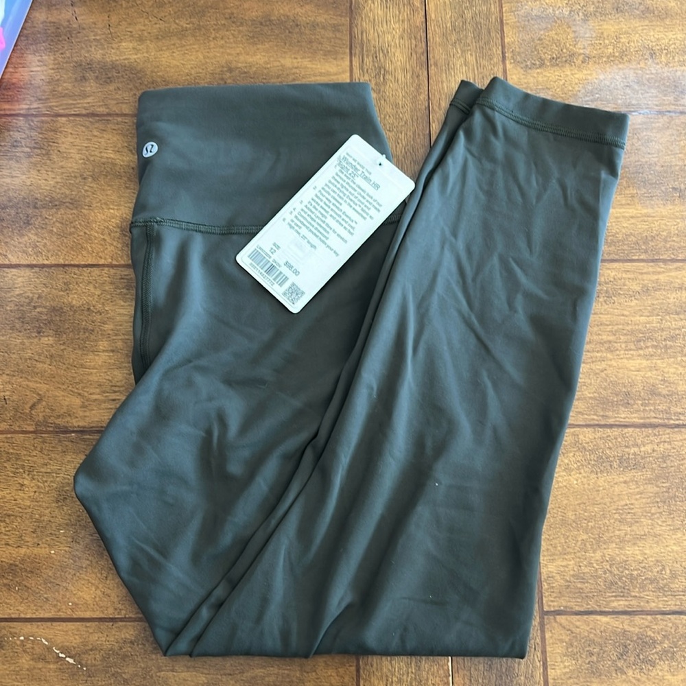 Lululemon Wunder Train HR Tight 25” dark olive size 12